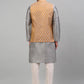 Men's Woven Design Nehru Jacket and Kurta Pyjama Set