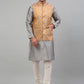 Men's Woven Design Nehru Jacket and Kurta Pyjama Set