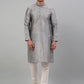 Men's Woven Design Nehru Jacket and Kurta Pyjama Set