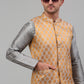 Men's Woven Design Nehru Jacket and Kurta Pyjama Set