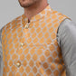 Men's Woven Design Nehru Jacket and Kurta Pyjama Set