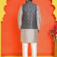Woven Design Nehru Jacket With Solid Kurta Pyjama for Men ( JOKPWC 636S 4131 Black )