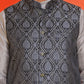 Woven Design Nehru Jacket With Solid Kurta Pyjama for Men ( JOKPWC 636S 4131 Black )