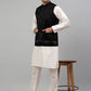 Men's Embroidered Nehru Jacket With Solid Kurta Pyjama Set.