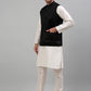 Men's Embroidered Nehru Jacket With Solid Kurta Pyjama Set.