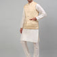 Men's Embroidered Nehru Jacket With Solid Kurta Pyjama Set.