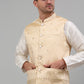 Men's Embroidered Nehru Jacket With Solid Kurta Pyjama Set.