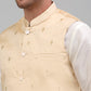 Men's Embroidered Nehru Jacket With Solid Kurta Pyjama Set.