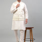 Men's Embroidered Nehru Jacket With Solid Kurta Pyjama Set.