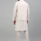 Men's Embroidered Nehru Jacket With Solid Kurta Pyjama Set.