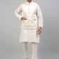 Men's Embroidered Nehru Jacket With Solid Kurta Pyjama Set.