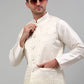 Men's Embroidered Nehru Jacket With Solid Kurta Pyjama Set.