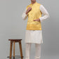Men's Embroidered Nehru Jacket With Solid Kurta Pyjama Set.