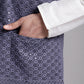 Men's Grey Sequins and Embroidred Nehru Jacket With Solid Kurta Pyjama.