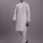 Men's Peach Woven Design Nehru Jacket With Solid Kurta Pyjama.