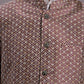 Men's Peach Woven Design Nehru Jacket With Solid Kurta Pyjama.