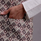 Men's Purple Woven Design Nehru Jacket With Solid Kurta Pyjama.