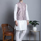 Men's Woven Design Nehru Jacket With Kurta Pyjama Set