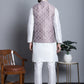 Men's Woven Design Nehru Jacket With Kurta Pyjama Set