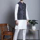 Men's Printed Nehru Jacket With Kurta Pyjama Set