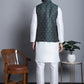 Men's Printed Nehru Jacket With Kurta Pyjama Set