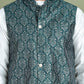Men's Printed Nehru Jacket With Kurta Pyjama Set ( JOKPWC 636W 4084Olive )