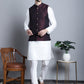 Men's Woven Design Nehru Jacket With Kurta Pyjama Set