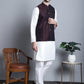 Men's Woven Design Nehru Jacket With Kurta Pyjama Set