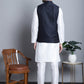 Men's Woven Design Nehru Jacket With Kurta Pyjama Set