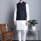 Men's Woven Design Nehru Jacket With Kurta Pyjama Set