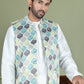 Printed Nehru Jacket With Kurta Pyjama Set for Men ( JOKPWC 636W 4090Green )