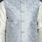 Men's Sequins and Embroidred Nehru Jacket With Solid Kurta Pyjama ( JOKPWC 636W 4096Grey )