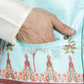 Men's Printed Nehru Jacket With Solid Kurta Pyjama ( JOKPWC 636W 4097Sky )