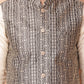 Men's Woven Design Nehru Jacket With Solid Kurta Pyjama