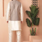 Men's Woven Design Nehru Jacket With Solid Kurta Pyjama