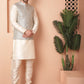 Men's Woven Design Nehru Jacket With Solid Kurta Pyjama