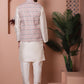 Sequins and Printed Nehru Jacket With Solid Kurta Pyjama