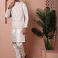 Sequins and Printed Nehru Jacket With Solid Kurta Pyjama