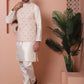 Sequins and Printed Nehru Jacket With Solid Kurta Pyjama
