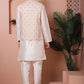 Sequins and Printed Nehru Jacket With Solid Kurta Pyjama