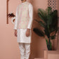 Sequins and Printed Nehru Jacket With Solid Kurta Pyjama