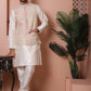 Sequins and Printed Nehru Jacket With Solid Kurta Pyjama