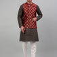 Men's Printed Nehru Jacket With Kurta Pyjama Set