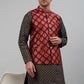 Men's Printed Nehru Jacket With Kurta Pyjama Set