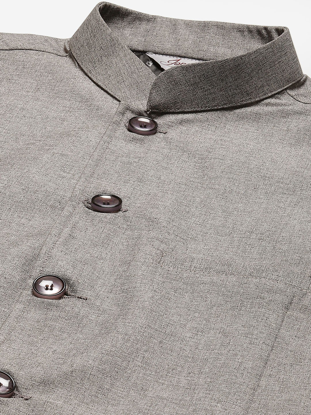 Men's Kurta Pyjama With Black Solid Nehru Jacket (JOKPWC W-F 4033 F )