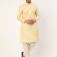 Men's Woven Design Nehru Jacket and Kurta Pyjama Set