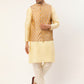 Men's Woven Design Nehru Jacket and Kurta Pyjama Set