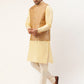 Men's Woven Design Nehru Jacket and Kurta Pyjama Set