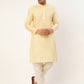 Men's Woven Design Nehru Jacket and Kurta Pyjama Set