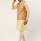 Men's Woven Design Nehru Jacket and Kurta Pyjama Set